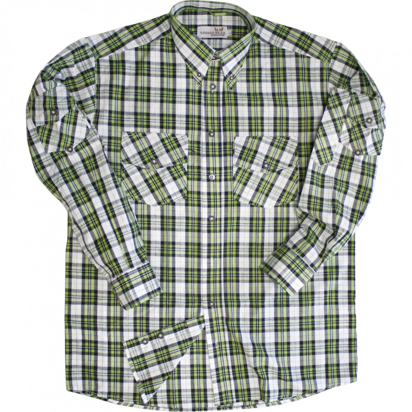 Jagdhemd Hemd Für Jagd Krempelärmel Grün/weiß Kariert 1 Jagdhemd Hemd Für Jagd Krempelärmel Grün/weiß Kariert