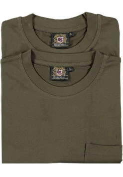 2er Pack Jagd T-Shirt Für Trachten Lederhosen Hirschstickerei Oliv