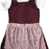 3-tlg Kinder Dirndl Mädchendirndl Dirndlbluse Dirndlschürze Kleid Bordeaux