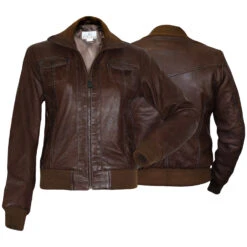 Damen Lederjacke Trend Fashion Echtleder Jacke Aus Lamm Nappa Leder Braun