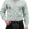 German Wear, Trachtenhemd Für Lederhosen Mit Verzierung Grün/gestreift