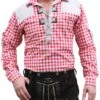 German Wear, Trachtenhemd Für Trachten Lederhosen Mit Verzierung Rot/kariert
