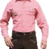 German Wear, Trachtenhemd Hemd Für Trachten Lederhosen Mit Verzierung Rot/kariert