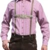German Wear, Trachtenhemd Für Trachten Lederhosen Mit Hosenträger-Imitat Rot/kariert