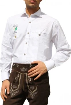 Bayerisches Trachtenhemd Für Trachten Lederhosen Trachtenmode Weiß