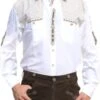 German Wear, Trachtenhemd Für Lederhosen Mit Verzierung Weiß