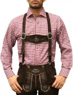 Trachtenhemd Für Trachlederhosen Beere/karo