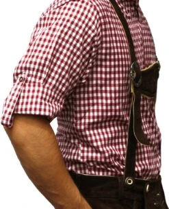 Trachtenhemd Für Trachlederhosen Beere/karo -Bekleidungsgeschäft 108 side
