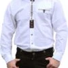German Wear, Trachtenhemd Für Trachten Lederhosen Mit Verzierung Trachtenmode Weiß