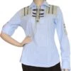 Trachtenbluse Damen Trachten Lederhosen-bluse Trachtenmode Hellblau Kariert