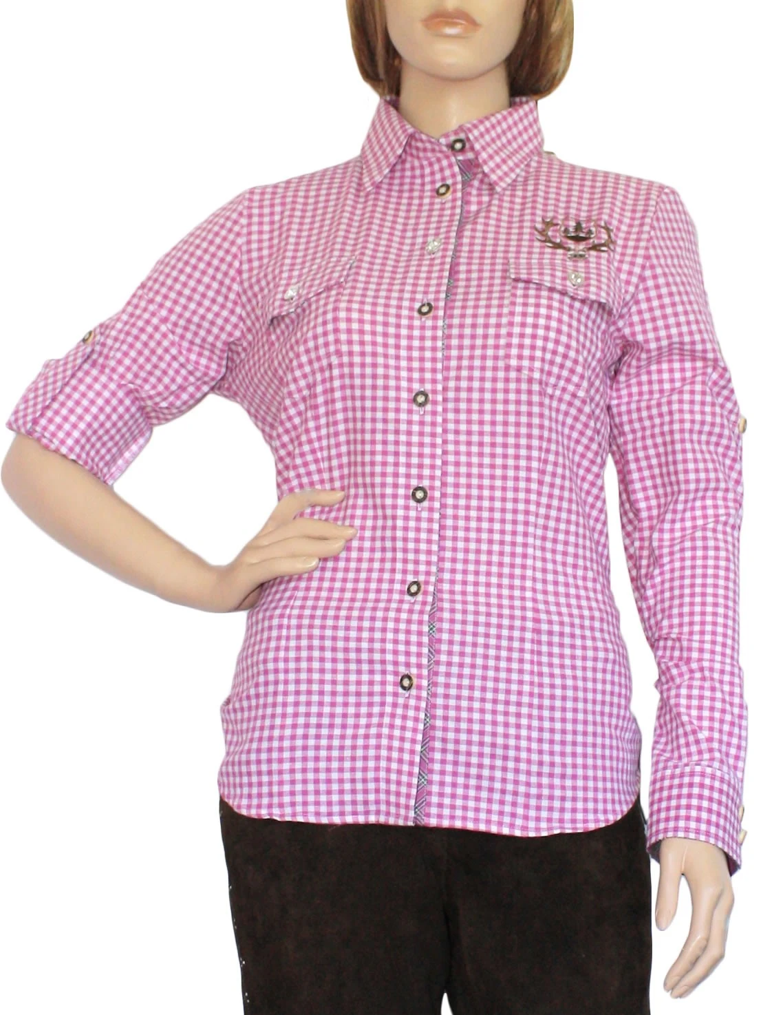 Trachtenbluse Damen Trachten Lederhosen-bluse Trachtenmode Violett Kariert 1 Trachtenbluse Damen Trachten Lederhosen-bluse Trachtenmode Violett Kariert