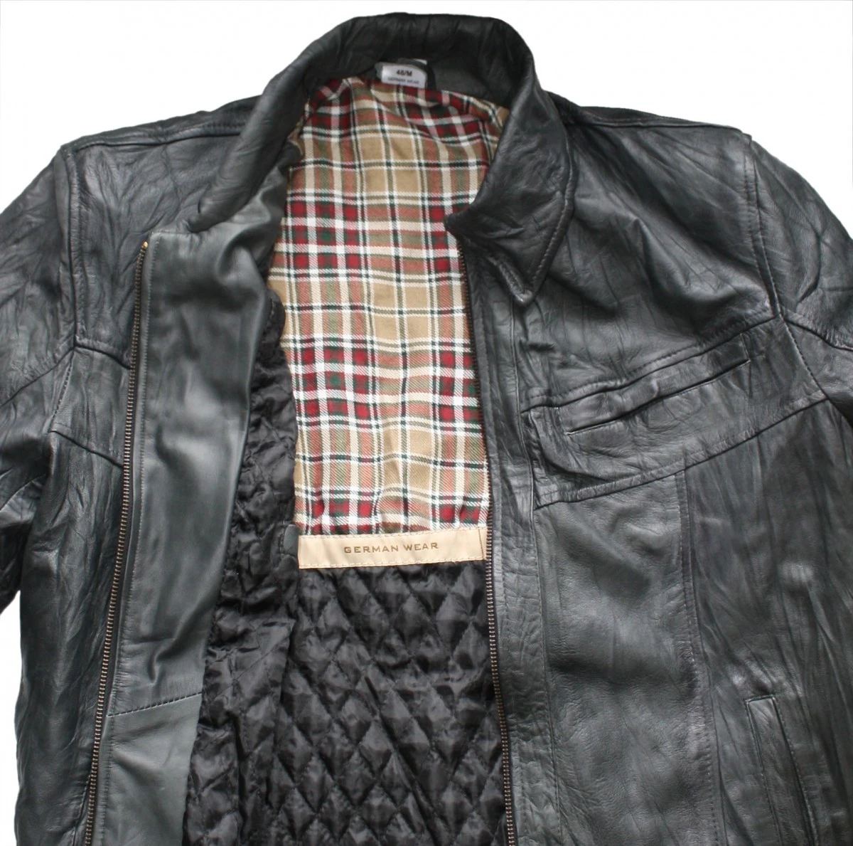 German Wear, Lederjacke Lamm Nappa Echtleder Jacke Leder, Modischer Knitterlook, Schwarz 4 German Wear, Lederjacke Lamm Nappa Echtleder Jacke Leder, Modischer Knitterlook, Schwarz – Bild 4