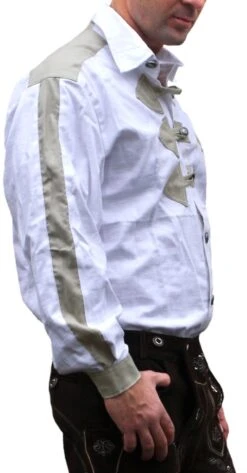 Trachtenhemd Für Trachten Lederhosen Trachtenmode Weiß GW1260 -Bekleidungsgeschäft 1289 side