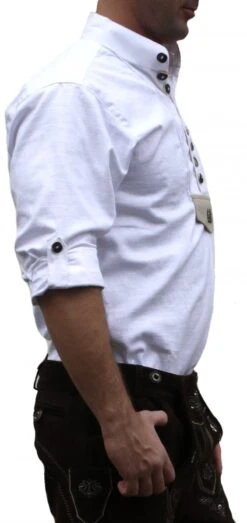 Trachtenhemd Für Trachten Lederhosen Trachtenmode Weiß GW1263 -Bekleidungsgeschäft 1290 side