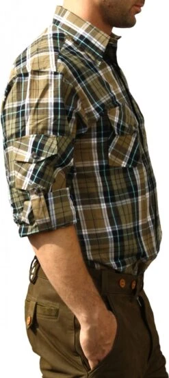 Jagdhemd Hemd Für Jagd Lederhosen GRÜN/karo -Bekleidungsgeschäft 1307 side