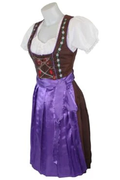 3-teiler Midi-Dirndl-Set Dirndel Dirndlbluse Dirndlschürze Lila -Bekleidungsgeschäft 1316 3 2 802 GW1316 lila