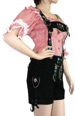 Damen Kurze Trachtenlederhose Damenlederhose Ziegenleder Wildbockleder -Bekleidungsgeschäft 1348 side2