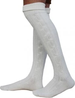 EXTRA Lange Trachtensocken Strümpfe Mit Zopfstrickmuster Trachtenlederhose Socken Wolle 75cm -Bekleidungsgeschäft 1371 color 1