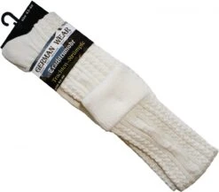 EXTRA Lange Trachtensocken Strümpfe Mit Zopfstrickmuster Trachtenlederhose Socken Wolle 75cm -Bekleidungsgeschäft 1371 color 1 packed