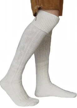 EXTRA Lange Trachtensocken Strümpfe Mit Zopfstrickmuster Trachtenlederhose Socken Wolle 75cm