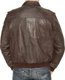 German Wear, Lederjacke Trend Fashion Lammnappa Echtleder Jacke Nappa Leder Dunkelbraun -Bekleidungsgeschäft 1423 back