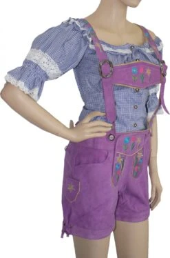 Damen Kurze Trachtenlederhose Damenlederhose Ziegenleder Wildbockleder -Bekleidungsgeschäft 1452 side