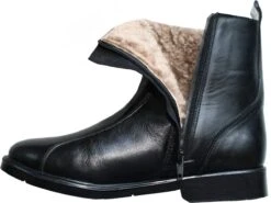 Winterstiefel Stiefelette Lammfellstiefel Stiefel Echtleder Lammfell Schwarz