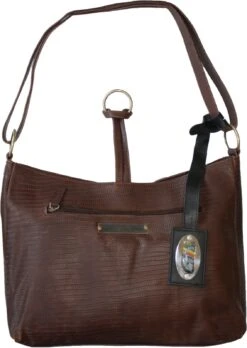 German Wear, Damen Lederhandtasche Ledertasche Handtasche Tasche Tragetasche Echtleder Dunkelbraun