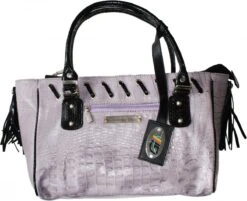 German Wear, Damen Lederhandtasche Ledertasche Handtasche Tasche Tragetasche Echtleder Lila