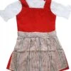 3-tlg Kinder Dirndl Mädchendirndl Dirndlbluse Dirndlschürze Kleid Rot