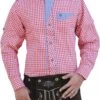 Trachtenhemd Für Trachten Lederhosen Freizeit Hemd Rot-blau-kariert
