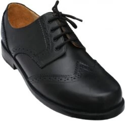 Business Schuhe Brogue Mit Ledersohlen Echtleder Schwarz