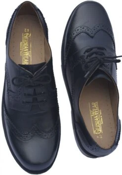 Business Schuhe Brogue Mit Ledersohlen Echtleder Schwarz -Bekleidungsgeschäft 1590 2