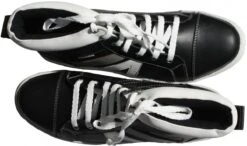 Sneaker Leder Schuhe Turnschuhe Aus Glattleder Schwarz/Weiß -Bekleidungsgeschäft 1653 SNK 02 Black White 1