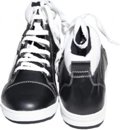 Sneaker Leder Schuhe Turnschuhe Aus Glattleder Schwarz/Weiß -Bekleidungsgeschäft 1653 SNK 02 Black White 3