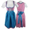1-teiliges Midi-Dirndl Landhaus Kleid Ohne Bluse Dirndel Pink Kariert