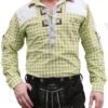 German Wear, Trachtenhemd Für Trachten Lederhosen Mit Verzierung Giftgrün/kariert