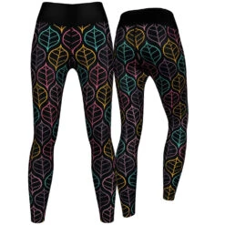 Art Leaves Leggings Sehr Dehnbar Sport Yoga Gymnastik Training Tanzen Freizeit
