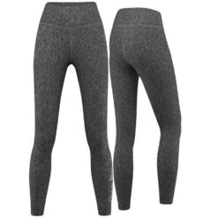 Leggings Dehnbar Fitness Sport Yoga Gymnastik Training Tanzen Freizeit Grau Melange