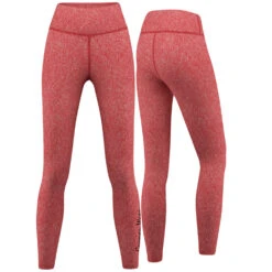 Leggings Dehnbar Fitness Sport Yoga Gymnastik Training Tanzen Freizeit Rot Melange
