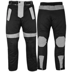 BiGXXL Herren Motorradhose Textilhose In Großen Größen 6XL 7XL 8XL 9XL Schwarz-Grau