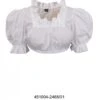 Trachtenbluse Damen Trachten Unterziehbluse Trachtenmode Weiß