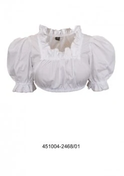 Trachtenbluse Damen Trachten Unterziehbluse Trachtenmode Weiß