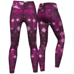 Crystalline Leggings Sehr Dehnbar Für Sport,Yoga, Gymnastik, Training & Fashion Violett