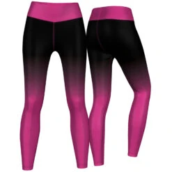 Pinky Leggings Sehr Dehnbar Für Sport,Yoga, Gymnastik, Training & Fashion Schwarz/Pink