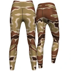 Leggings Tights Dehnbar Für Sport,Yoga,Gymnastik,Training,Yoga,Tanzen, Camo Beige/Braun