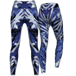 Yoga Leggings Dehnbar Blue Camo Angular