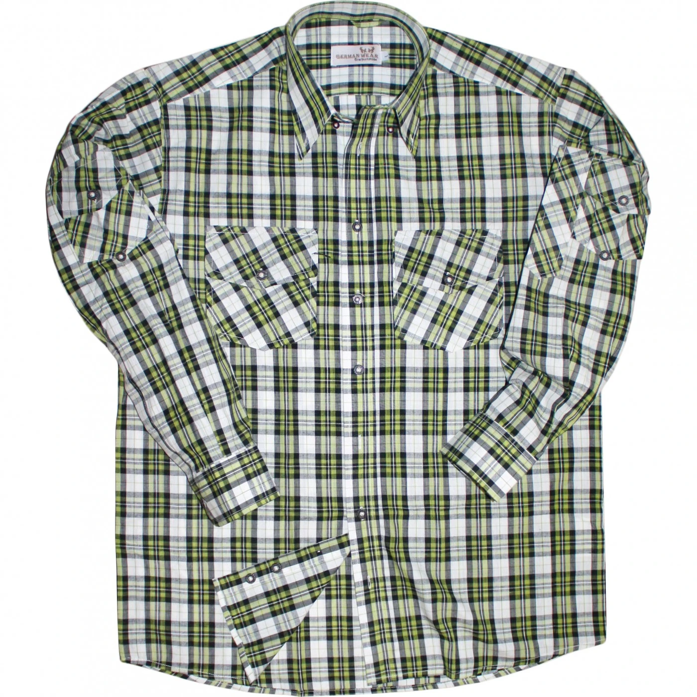 Jagdhemd Hemd Für Jagd Krempelärmel Grün/weiß Kariert 3 Jagdhemd Hemd Für Jagd Krempelärmel Grün/weiß Kariert – Bild 3