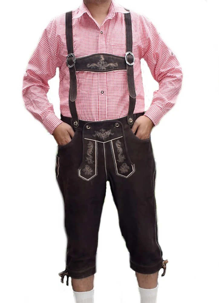 Trachten Lederhose Kniebundhose Ziegenleder Braun 2 Trachten Lederhose Kniebundhose Ziegenleder Braun – Bild 2