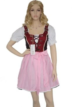 4-teilig Mini-Dirndl Dirndel Dirndlbluse 2x Dirndlschürze Minidirndlset -Bekleidungsgeschäft 21 GW1307 1WFull